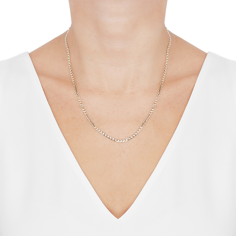 Main Image 3 of Curb Chain Necklace 2.95mm Solid 10K Yellow Gold 20&quot;