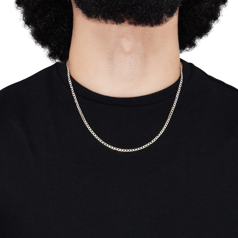 Main Image 4 of Curb Chain Necklace 2.95mm Solid 10K Yellow Gold 20&quot;