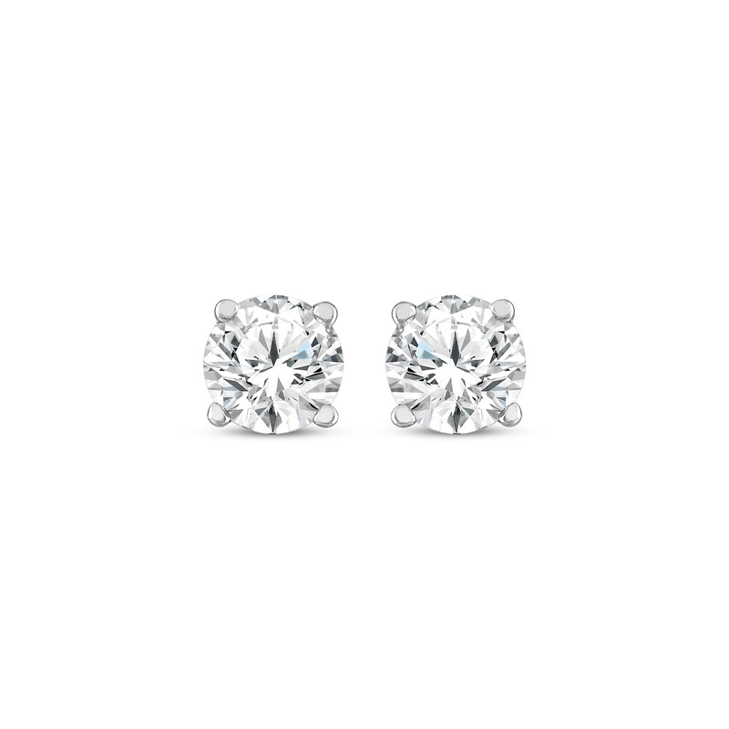 Round-Cut Diamond Solitaire Stud Earrings 1/2 ct tw 10K White Gold (I/I3)