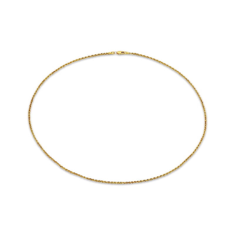 Main Image 1 of Glitter Rope Chain Necklace 1.6mm Solid 14K Yellow Gold 24&quot;