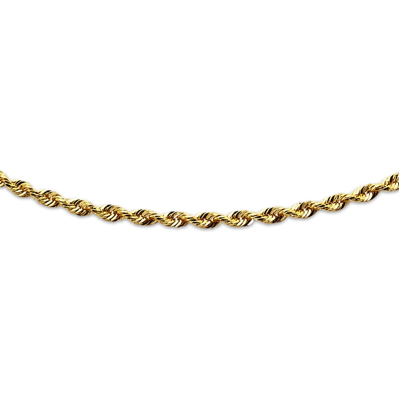Main Image 2 of Glitter Rope Chain Necklace 1.6mm Solid 14K Yellow Gold 24&quot;