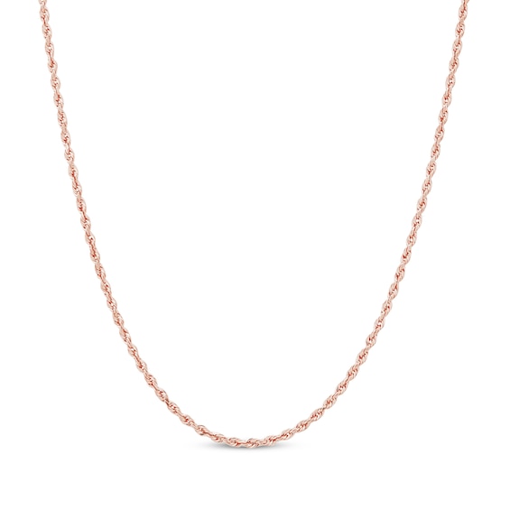 Glitter Rope Chain Necklace 1.6mm Solid 14K Rose Gold 16"