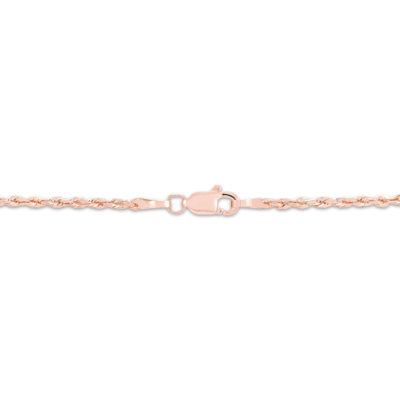 Main Image 2 of Glitter Rope Chain Necklace 1.6mm Solid 14K Rose Gold 16&quot;