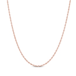 Glitter Rope Chain Necklace 1.6mm Solid 14K Rose Gold 18"