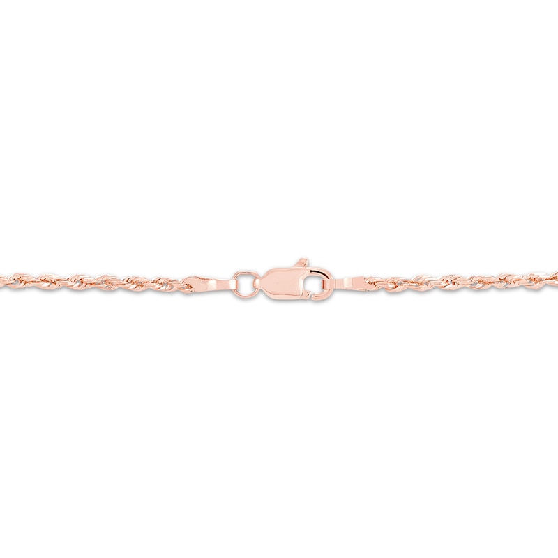 Main Image 2 of Glitter Rope Chain Necklace 1.6mm Solid 14K Rose Gold 18&quot;