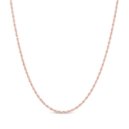 Glitter Rope Chain Necklace 1.6mm Solid 14K Rose Gold 22"