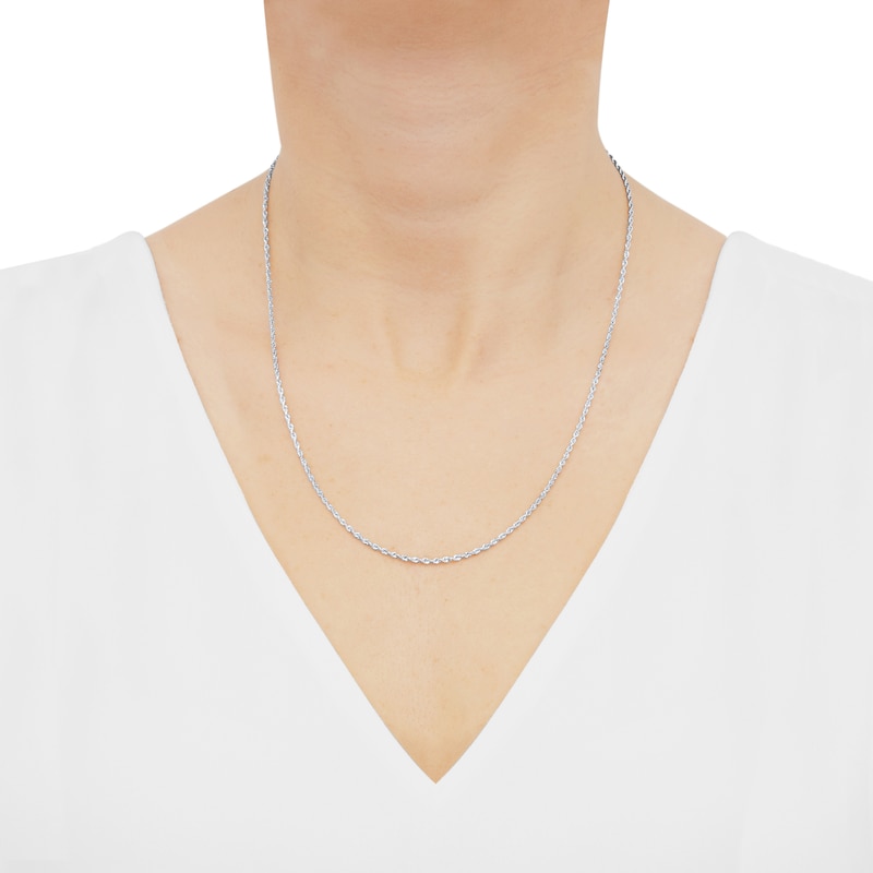 Main Image 3 of Glitter Rope Chain Necklace 1.6mm Solid 14K White Gold 20&quot;