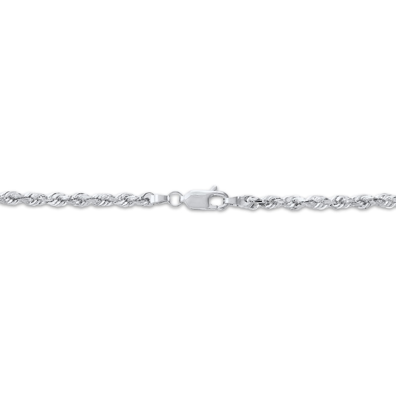 Main Image 2 of Glitter Rope Chain Necklace 1.6mm Solid 14K White Gold 24&quot;