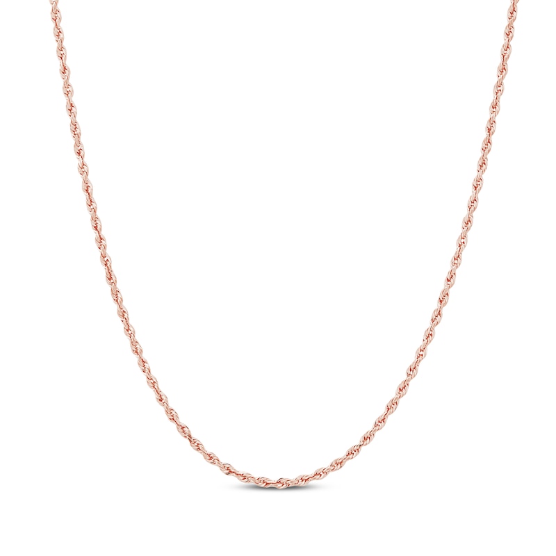 Solid Glitter Rope Chain Necklace 1.6mm 14K Rose Gold 20"
