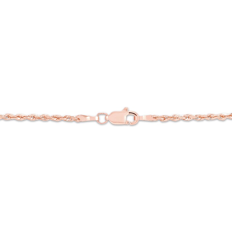Main Image 2 of Glitter Rope Chain Necklace 1.6mm Solid 14K Rose Gold 20&quot;