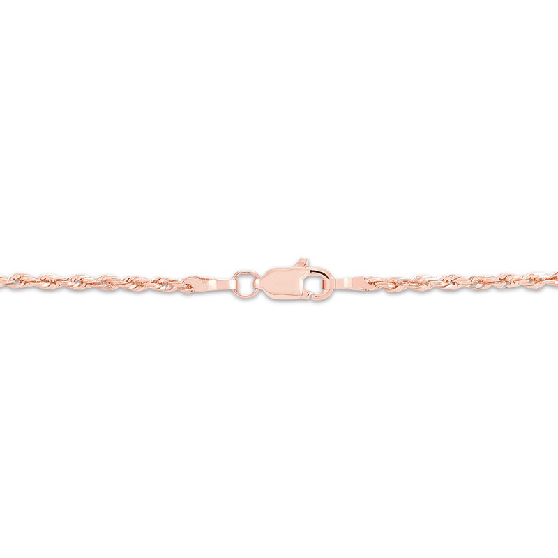 Solid Glitter Rope Chain Necklace 1.6mm 14K Rose Gold 20"