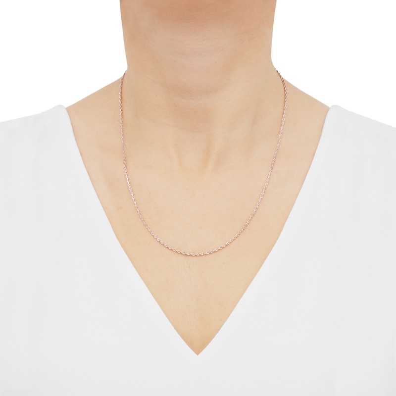 Main Image 3 of Glitter Rope Chain Necklace 1.6mm Solid 14K Rose Gold 20&quot;