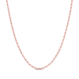 Glitter Rope Chain Necklace 2.4mm Solid 14K Rose Gold 16"