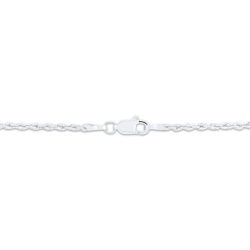 Main Image 2 of Glitter Rope Chain Necklace 2.4mm Solid 14K White Gold 16&quot;