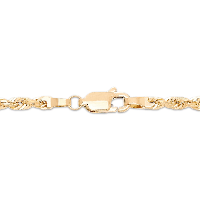 Main Image 2 of Glitter Rope Chain Necklace 3mm Solid 14K Yellow Gold 16&quot;
