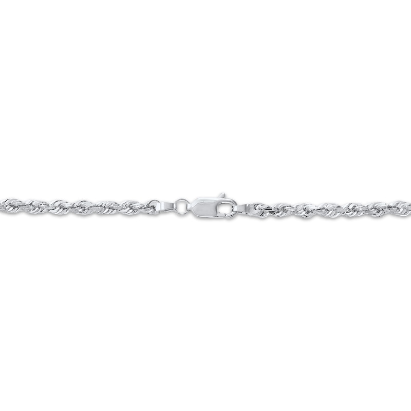 Main Image 2 of Glitter Rope Chain Necklace 3mm Solid 14K White Gold 16&quot;