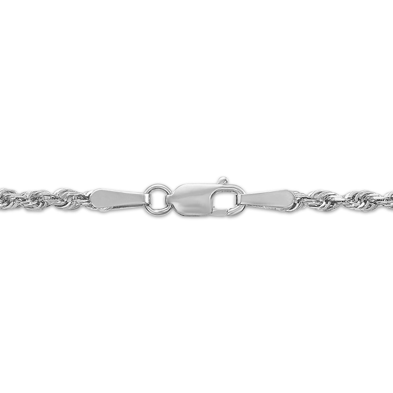 Main Image 2 of Glitter Rope Chain Necklace 2.4mm Solid 14K White Gold 30&quot;
