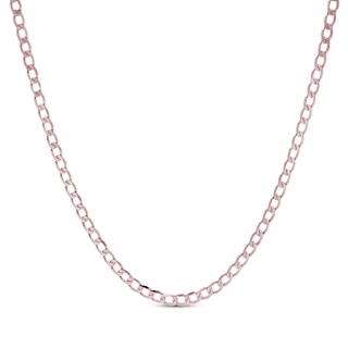 Curb Chain Necklace 2.95mm Solid 10K Rose Gold 20"