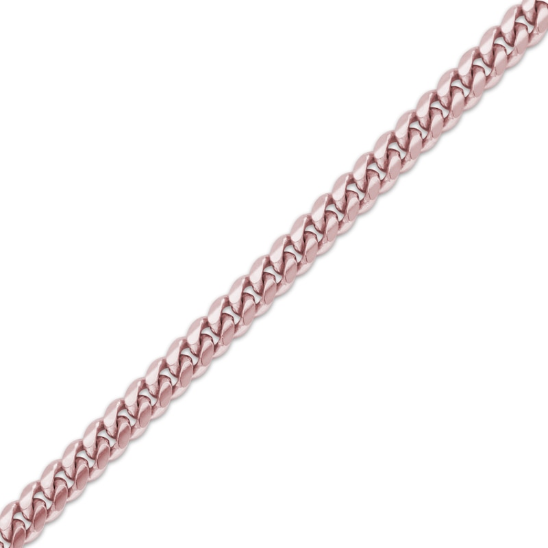 Main Image 2 of Cuban Curb Chain Necklace 3.3mm Solid 10K Rose Gold 20&quot;