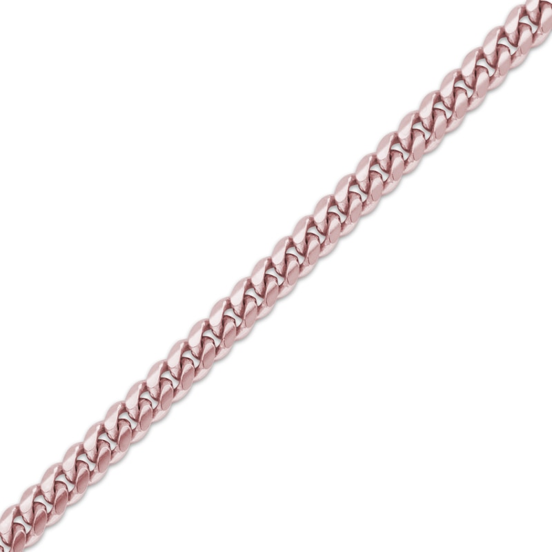 Solid Cuban Curb Chain Necklace 3.3mm 10K Rose Gold 20"