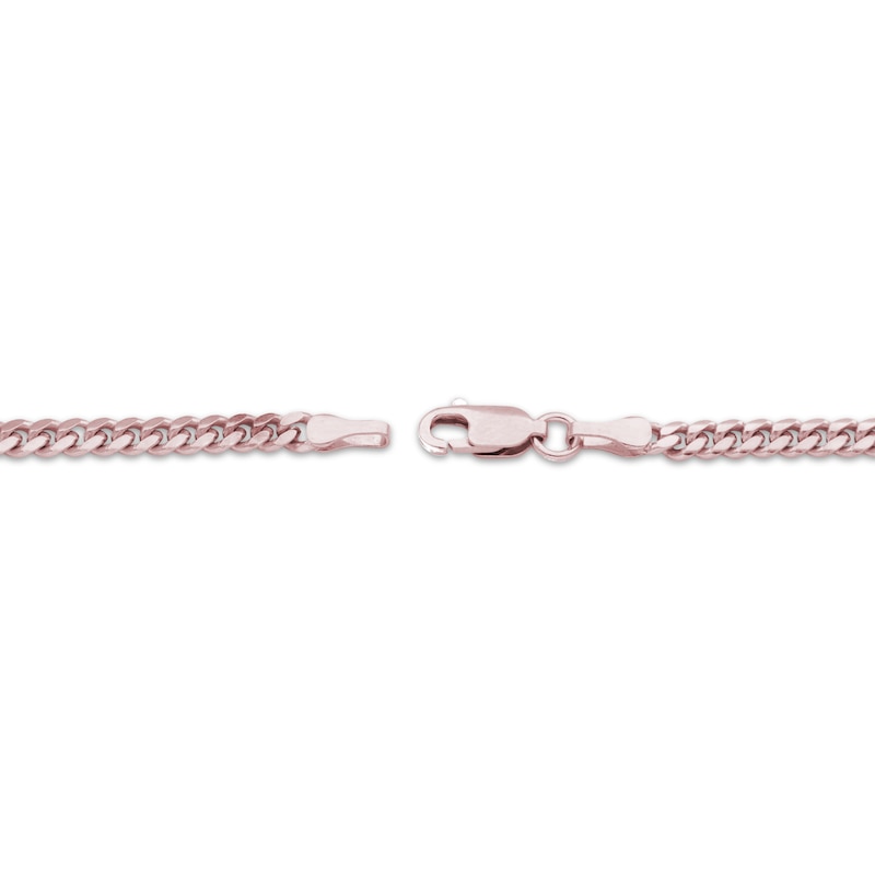 Main Image 3 of Cuban Curb Chain Necklace 3.3mm Solid 10K Rose Gold 20&quot;