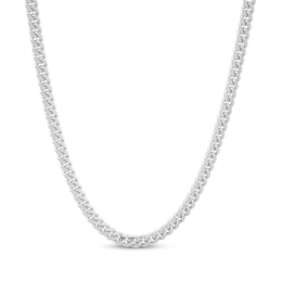 Cuban Curb Chain Necklace 3.3mm Solid 10K White Gold 20"