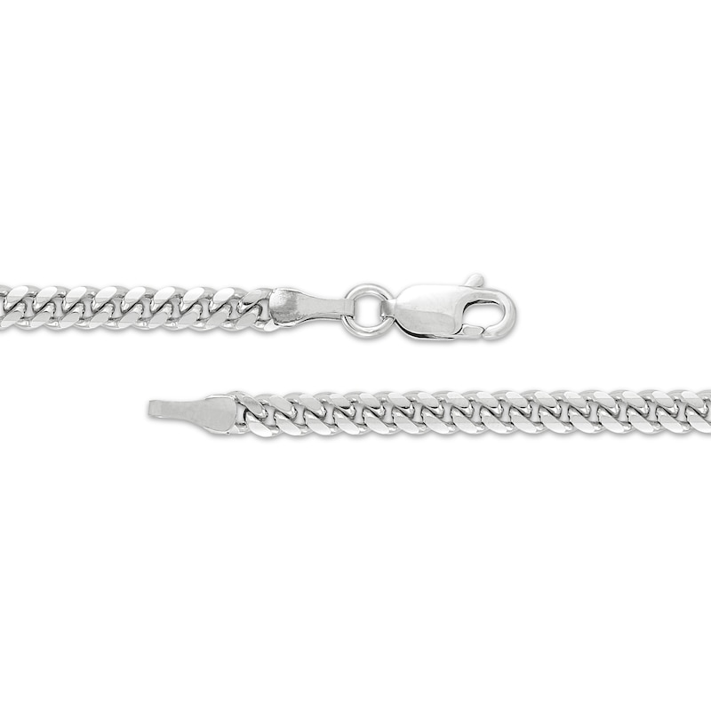 Solid Cuban Curb Chain Necklace 3.3mm 10K White Gold 20"