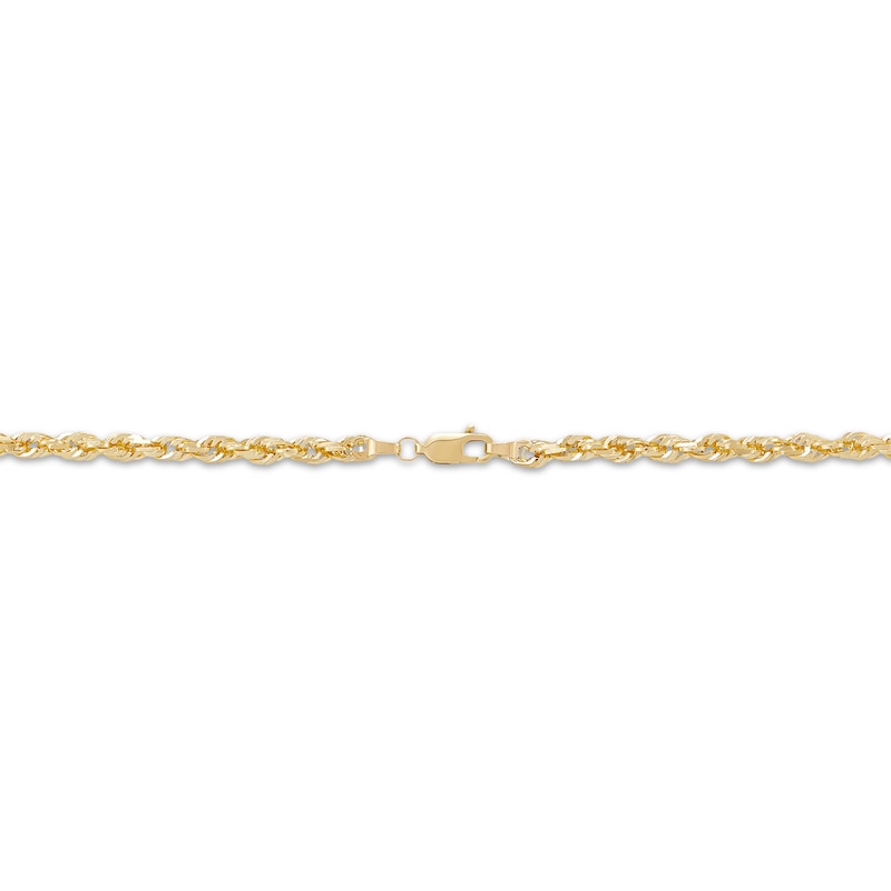 Solid Glitter Rope Chain Necklace 3.8mm 14K Yellow Gold 20"