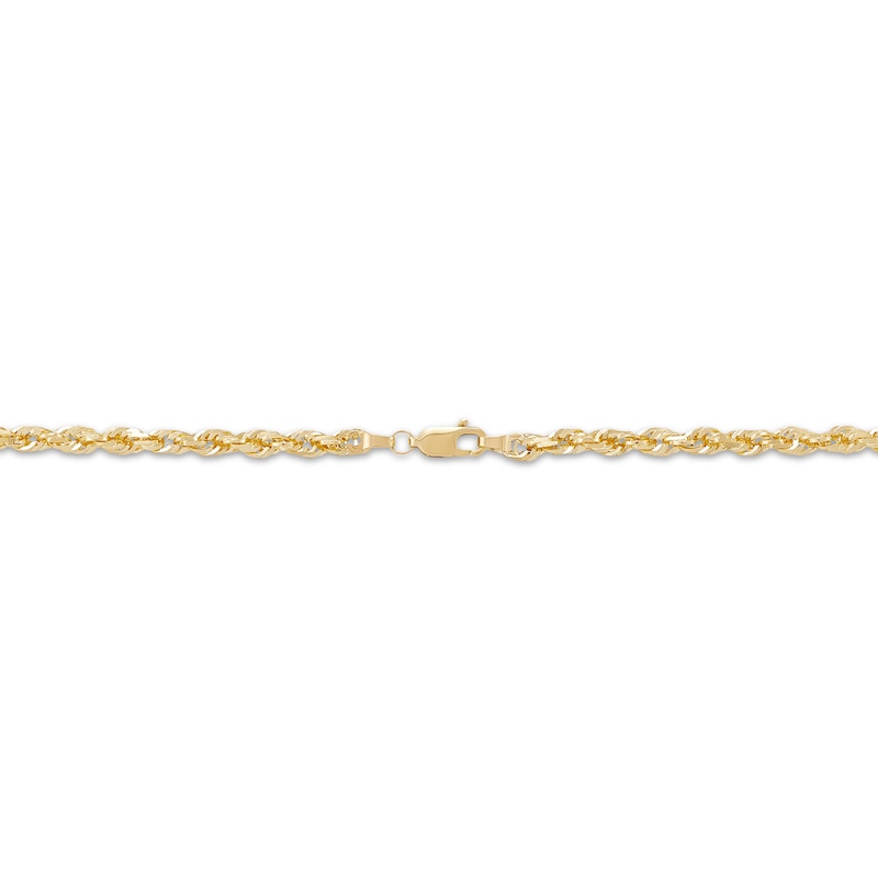 Main Image 3 of Glitter Rope Chain Necklace 3.8mm Solid 14K Yellow Gold 20&quot;