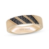 Thumbnail Image 1 of Neil Lane Men's Black Diamond Diagonal Three-Row Wedding Band 1/2 ct tw 14K Yellow Gold