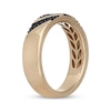 Thumbnail Image 2 of Neil Lane Men's Black Diamond Diagonal Three-Row Wedding Band 1/2 ct tw 14K Yellow Gold