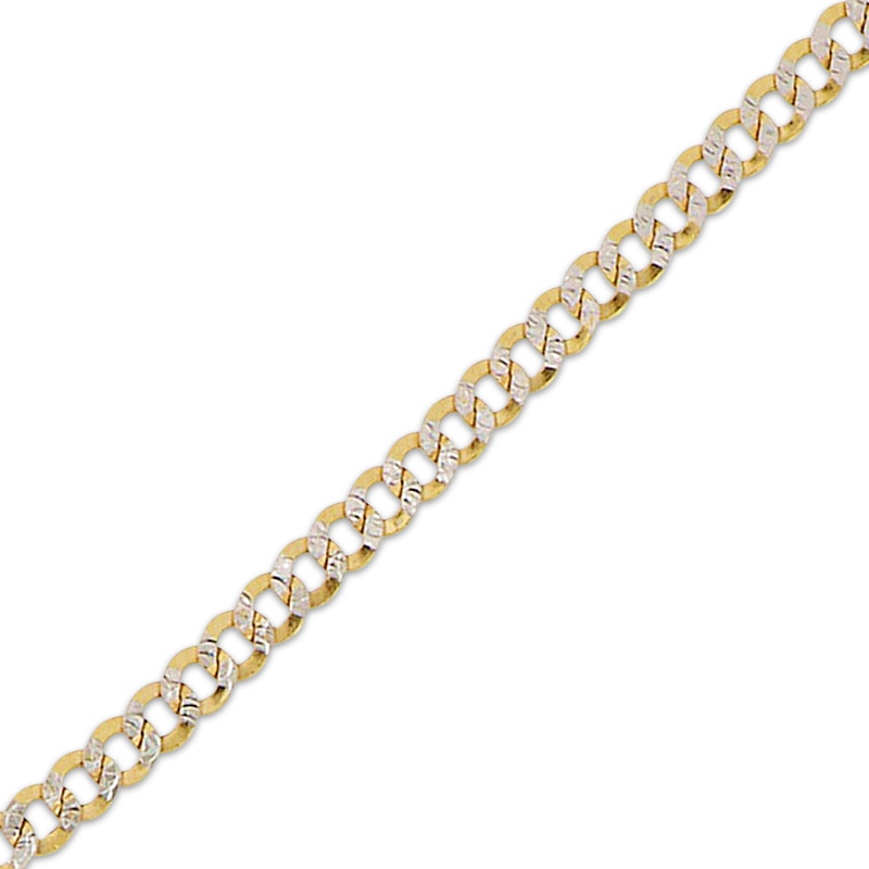 Diamond-Cut Semi-Solid Curb Chain Necklace 5.6mm 10K Yellow Gold 20”