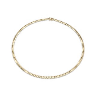 Cuban Chain Necklace Solid 14K Yellow Gold 22"