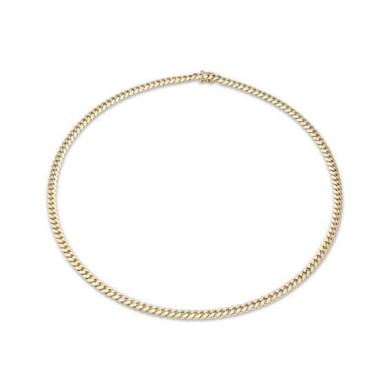 Cuban Chain Necklace Solid 14K Yellow Gold 22"