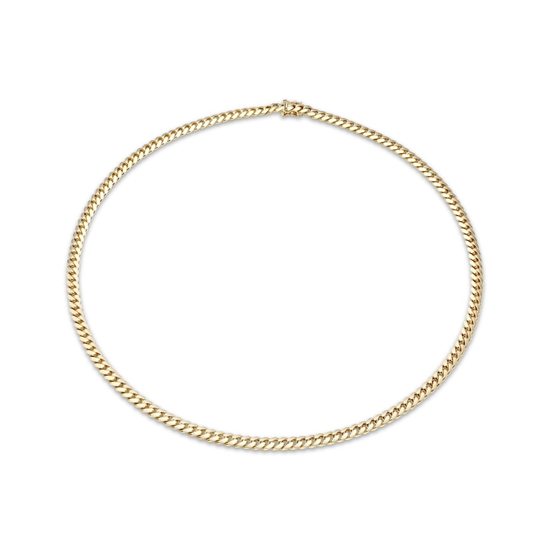 Main Image 1 of Cuban Chain Necklace Solid 14K Yellow Gold 22&quot;