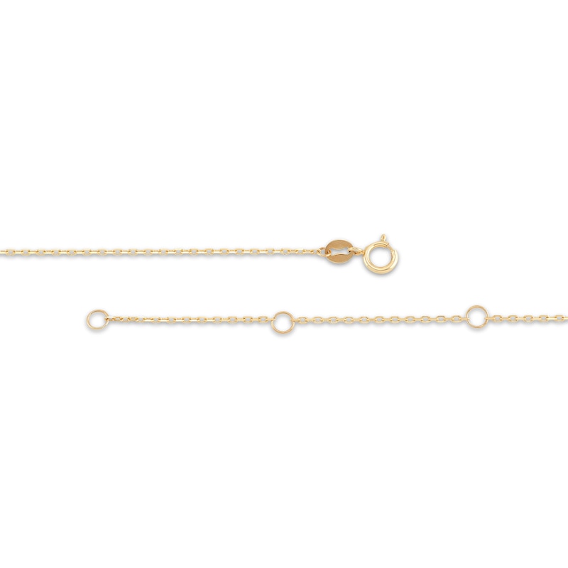 Main Image 2 of Diamond-Cut Evil Eye Station Necklace 14K Yellow Gold 18&quot;