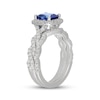Thumbnail Image 2 of Neil Lane Cushion-Cut Tanzanite & Diamond Halo Bridal Set 5/8 ct tw Diamonds 14K White Gold