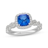 Thumbnail Image 4 of Neil Lane Cushion-Cut Tanzanite & Diamond Halo Engagement Ring 1/2 ct tw 14K White Gold