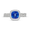 Thumbnail Image 6 of Neil Lane Cushion-Cut Tanzanite & Diamond Halo Engagement Ring 1/2 ct tw 14K White Gold