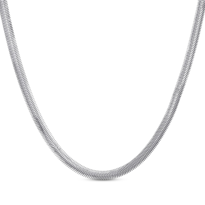 Main Image 1 of Diamond-Cut Oval Snake Chain Necklace 6mm 100% Repurposed Semi-Solid Sterling Silver 18&quot;