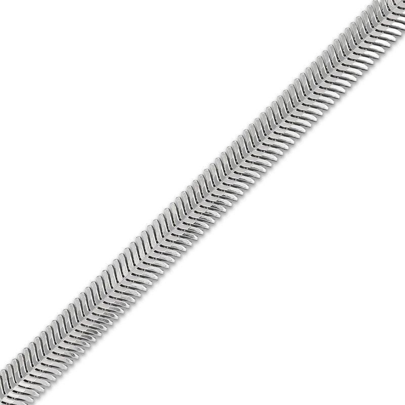 Main Image 2 of Diamond-Cut Oval Snake Chain Necklace 6mm 100% Repurposed Semi-Solid Sterling Silver 18&quot;