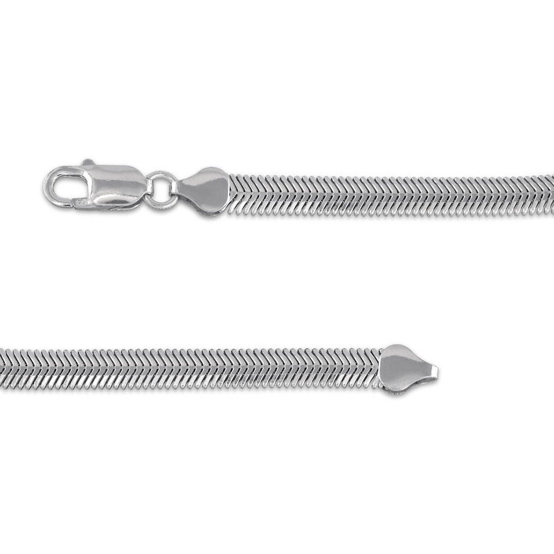 Main Image 3 of Diamond-Cut Oval Snake Chain Necklace 6mm 100% Repurposed Semi-Solid Sterling Silver 18&quot;