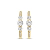 Thumbnail Image 2 of Memories Moments Magic Diamond Three-Stone Hoop Earrings 5/8 ct tw 10K Yellow Gold