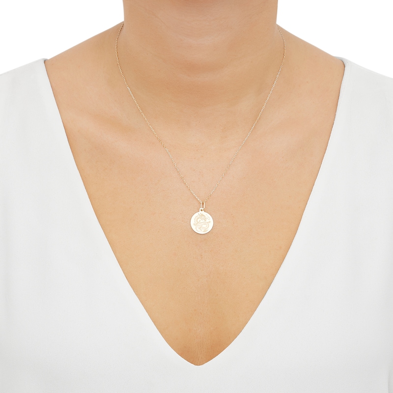 Main Image 4 of Dragon Coin Necklace 14K Yellow Gold 18"