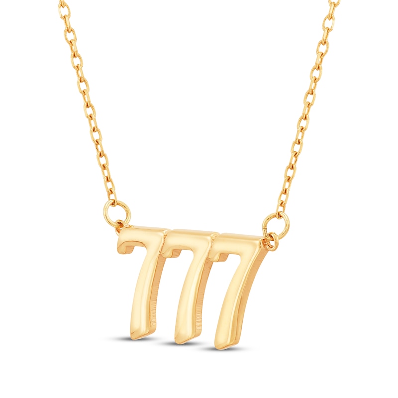 Main Image 2 of &quot;777&quot; Angel Number Necklace 14K Yellow Gold 18&quot;