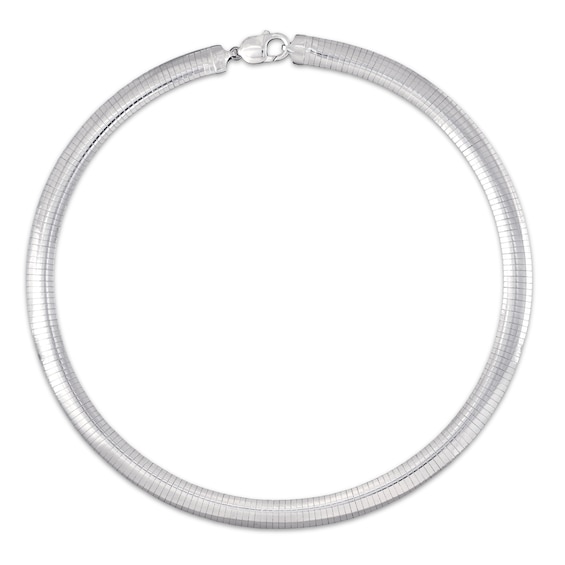 Omega Chain Necklace Solid Sterling Silver 18"