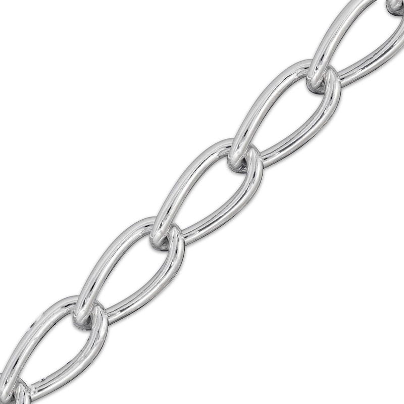 Main Image 3 of Solid Curb Chain Necklace 10mm Sterling Silver 20&quot;