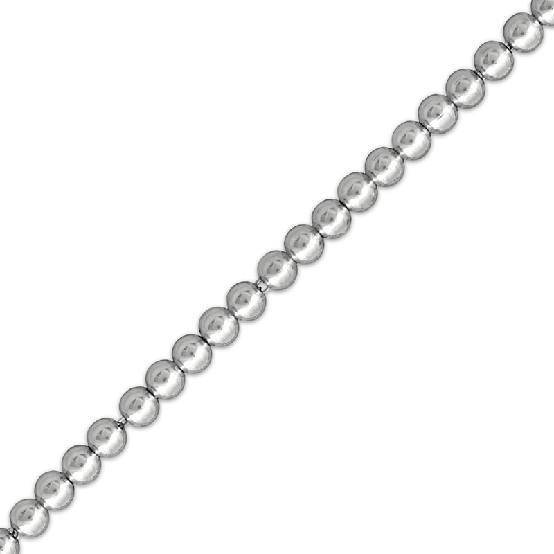Main Image 3 of Bead Chain Necklace 3mm Solid Sterling Silver 19&quot;