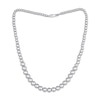 Thumbnail Image 2 of Graduated Bead Chain Necklace Semi-Solid Sterling Silver 18&quot;