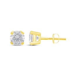 KAY Lab-Grown Diamonds Round-Cut Solitaire Stud Earrings 1-1/4 ct tw 14K Yellow Gold (I/SI2)